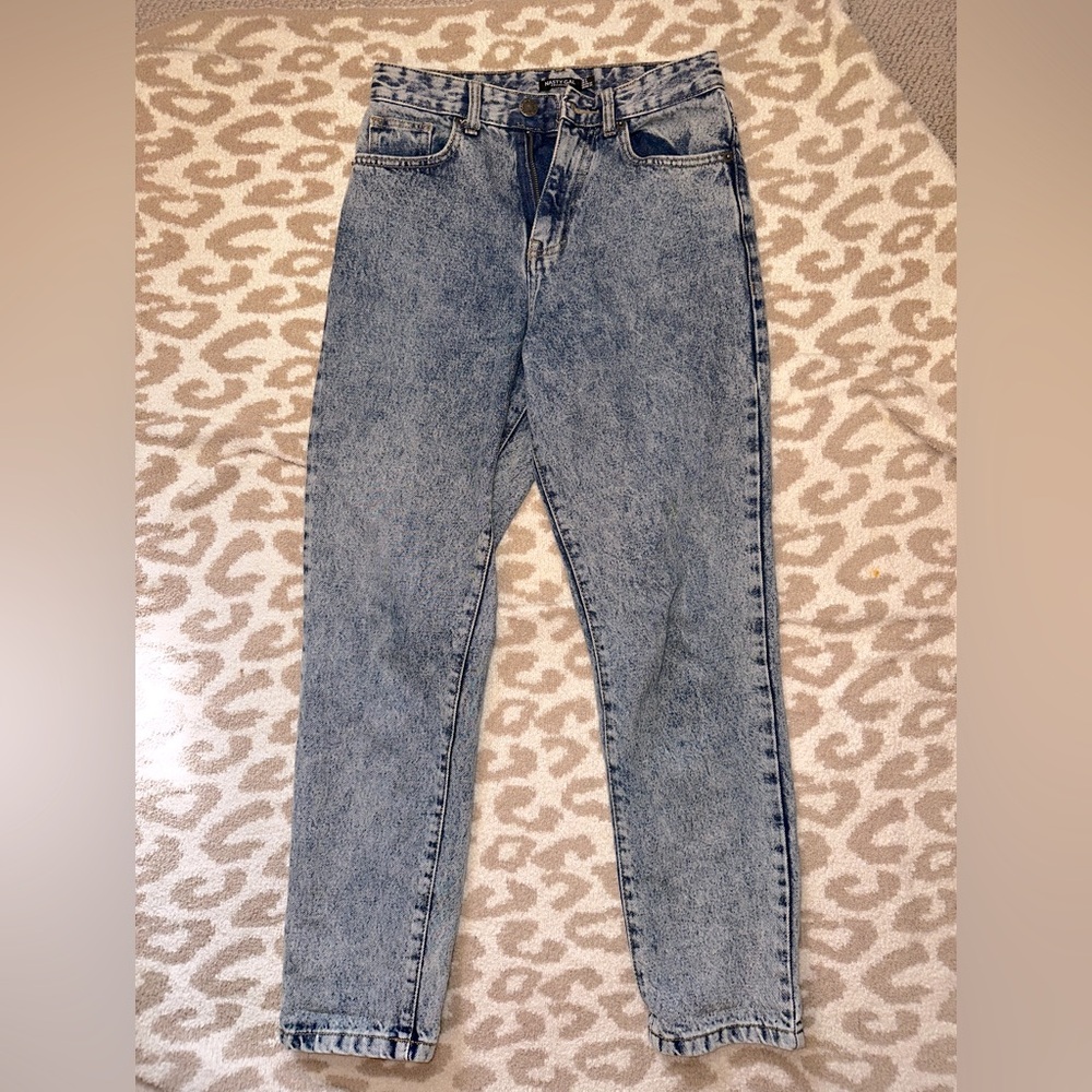 Nasty gal organic denim high waisted mom jeans in vintage blue size 4